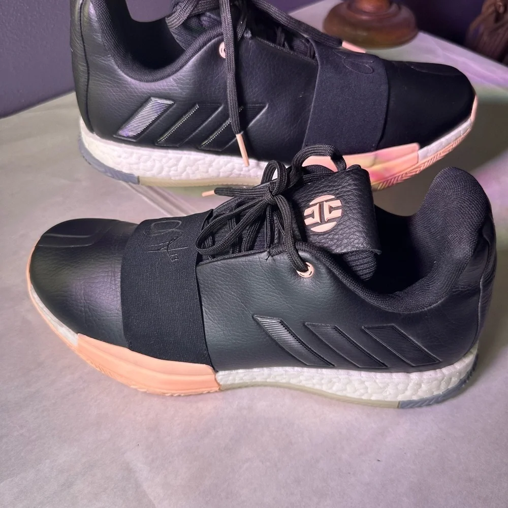 Adidas Black and Peach Athletic Shoes